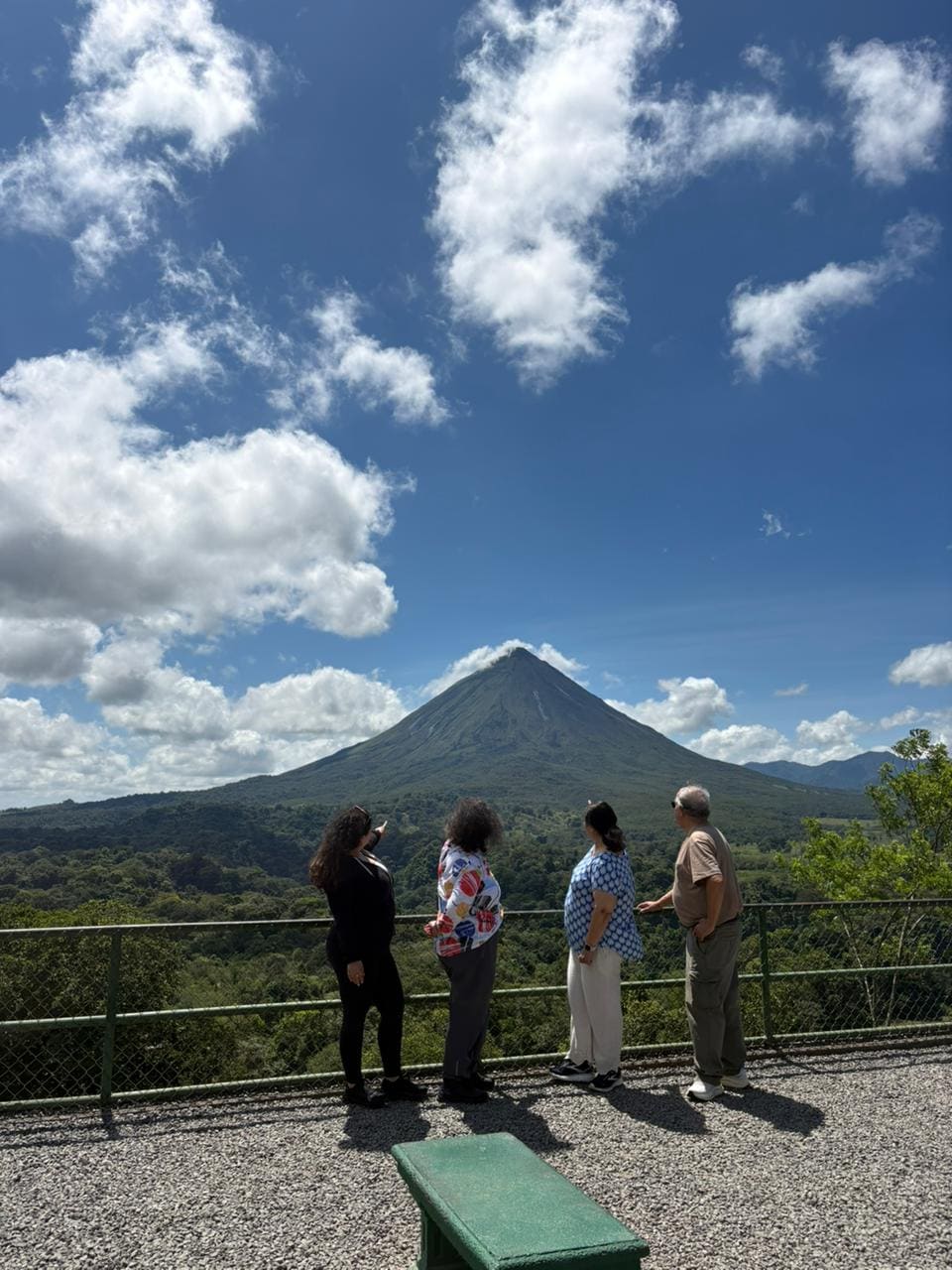 VIVO guests at the Arenal volcano viewpoint with their guide