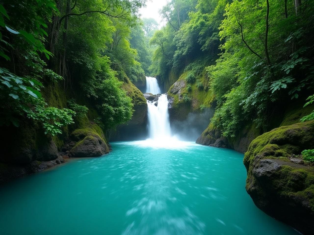 Rio Celeste blue waterfall Tenorio Costa Rica